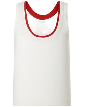 Dries Van Noten Pointelle Cotton Tank Top - White