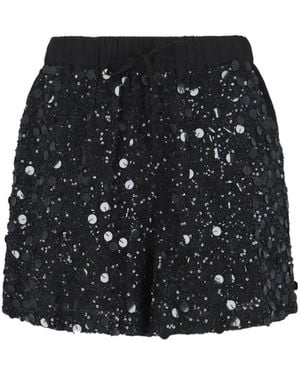 P.A.R.O.S.H. P.A.R.O..H. Galassia Sequined Drawstring Shorts - Black