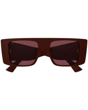 Gucci Eyewear Rectangle-Frame Sunglasses - Brown