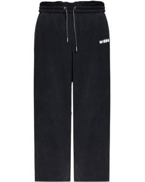 MISBHV Logo Printed Drawstring Joggers - Black