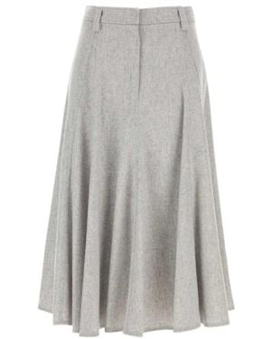Brunello Cucinelli Pleated Skirt - Gray