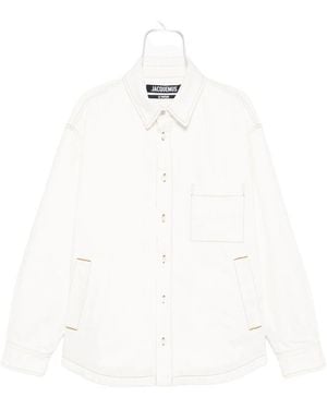 Jacquemus Shirt Jacket With Contrast Stitching - White