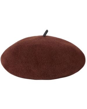 Brunello Cucinelli Wool Beret With Precious Detail - Brown