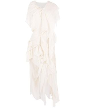 Yohji Yamamoto Pleated Draped Dress - White