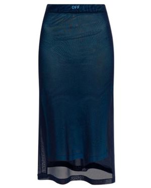 Off-White c/o Virgil Abloh Straight Hem Mesh Midi Skirt - Blue