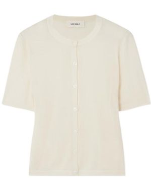 Lisa Yang Short-Sleeved Knitted Cardigan - White