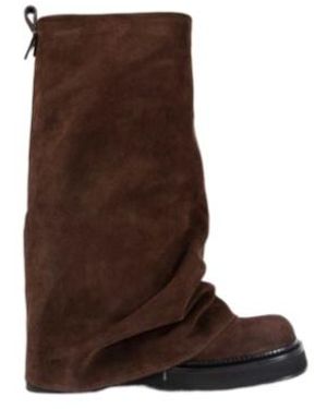 The Attico Slouchy Ankle Boots - Brown