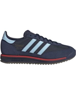 adidas Originals Faux Fur Low-Top Retro Running Shoes - Blue
