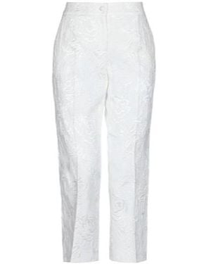 Dolce & Gabbana Minimalist Floral Casual Pants - White
