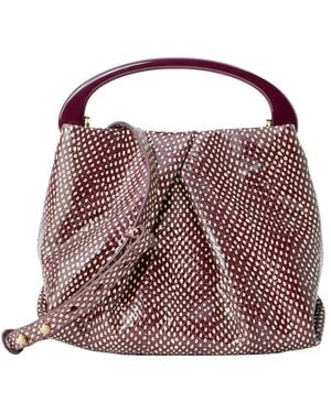 Dries Van Noten Patterned Top Handle Bag - Purple