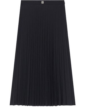 Givenchy 4G Plaque Pleated Midi Skirt - Blue