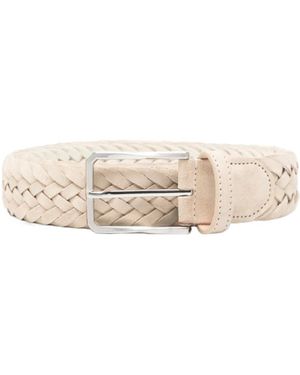 Canali Braided-Design Belt - White