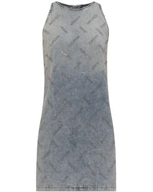 Versace Jeans Couture Couture Logo Print Mini Dress - Gray