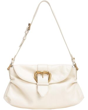 Pinko Classic Jolene Heart-Buckle Shoulder Bag - White