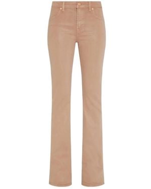 7 For All Mankind Bootcut Coated Stretch Cafe Crema - Natural