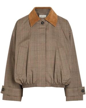 Rohe Wool And Suede Jacket - Brown