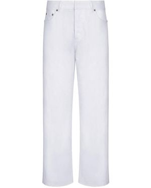 Dior Christian Button Detailed Straight Leg Pants - White