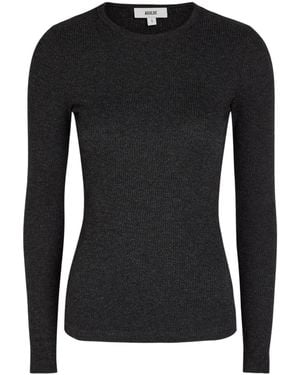 Agolde Delphi Long Sleeve Knit Top - Black