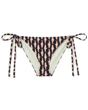 La DoubleJ Fish-Print Bikini Bottom - White