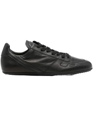 Rick Owens Leather Trainers - Black