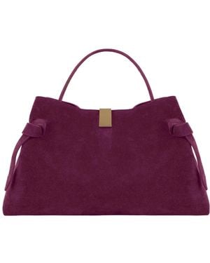 Yuzefi Gyoza Knot-Detail Suede Tote Bag - Purple