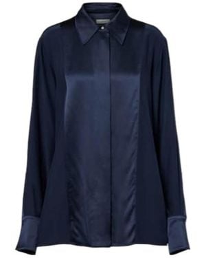 JOSEPH Childs Silk Satin Shirt - Blue