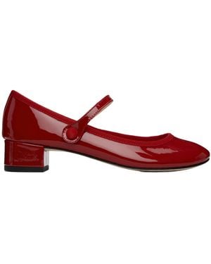 Repetto Rose Mary Jane High Heels - Red