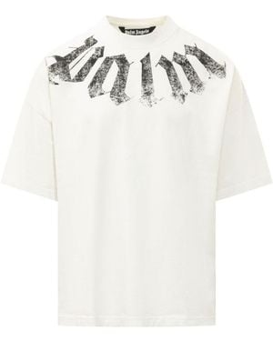 Palm Angels Big Neck Logo T-Shirt - White