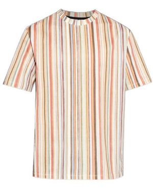 Paul Smith Painted Signature Stripe T-Shirt - Pink