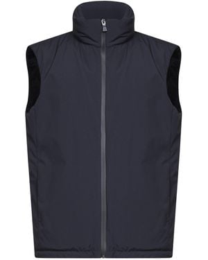 Herno High Neck Zip-Up Gilet - Blue