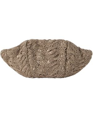 Brunello Cucinelli Crochet-Panel Cross Body Bag - Brown