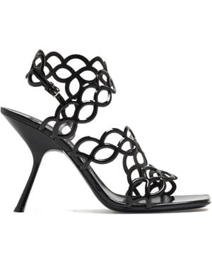 Sergio Rossi Sr Mermaid 100Mm Leather Sandals - Black