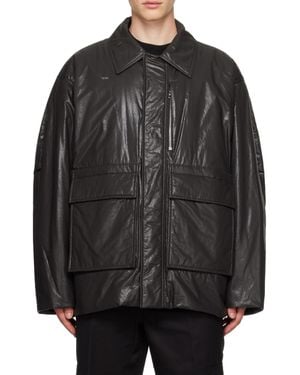 WOOYOUNGMI Turn-Down Collar Long-Sleeve Casual Jacket - Black