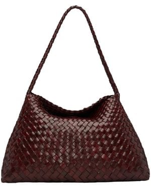 Dragon Diffusion Interwovened Top Handle Bag - Brown
