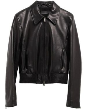 Balenciaga Long-Sleeved Leather Jacket - Black