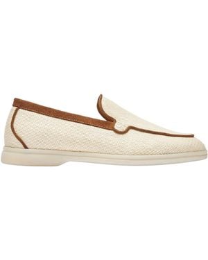 SCAROSSO Ludovica Almond Toe Loafers - Natural