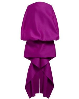 Balenciaga Draped Off-Shoulder Mini Dress - Purple