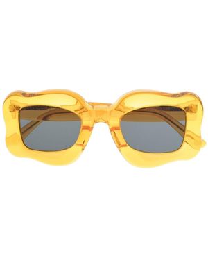 Bonsai Oversized Curved-Frame Sunglasses - Yellow
