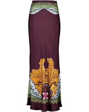 La DoubleJ Place-Print Maxi Skirt - Purple