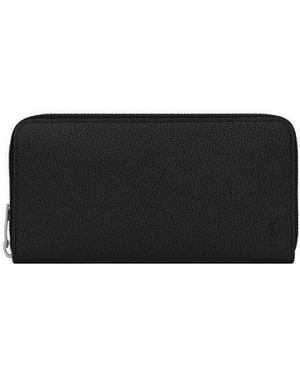 Saint Laurent Cassandre Shadow Zip-Around Wallet - Black