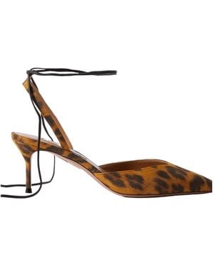 Aquazzura Leopard-Print Suede Pumps - White