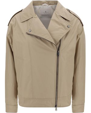 Brunello Cucinelli Long-Sleeved Zipped Jacket - Grey