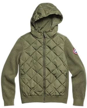 Canada Goose Hybridge Quilted Knit Hooded Down Jacket - Green