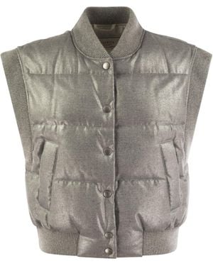 Peserico Down Cropped Vest - Gray