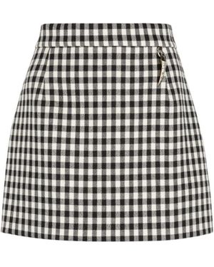 Roberto Cavalli Plaid High-Rise Miniskirt - Black