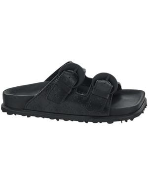 Marine Serre Buckle Slippers - Black