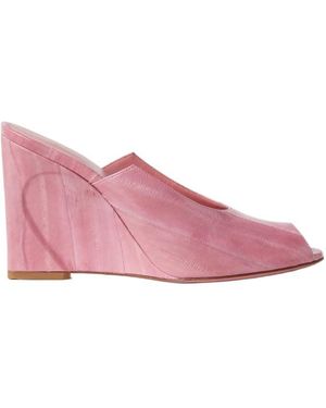Fendi Arco Wraparound Wedge Peep-Toe Sandals - Pink