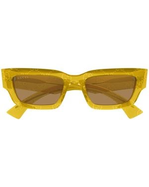 Gucci Eyewear Rectangular Frame Sunglasses - Yellow