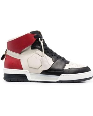 Buscemi Lace-Up High-Top Trainers - Red