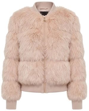 Patrizia Pepe Faux-Fur Bomber Jacket - Pink